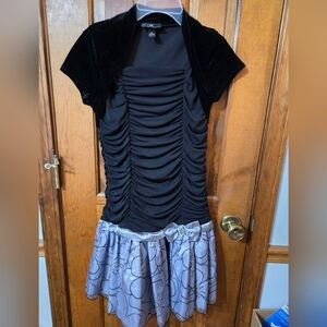 Amy Byer Black and Gray Ruched Dress